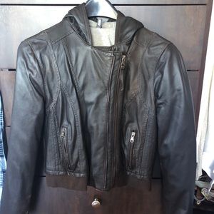 Italian Genuine Leather Brown Moto Jacket